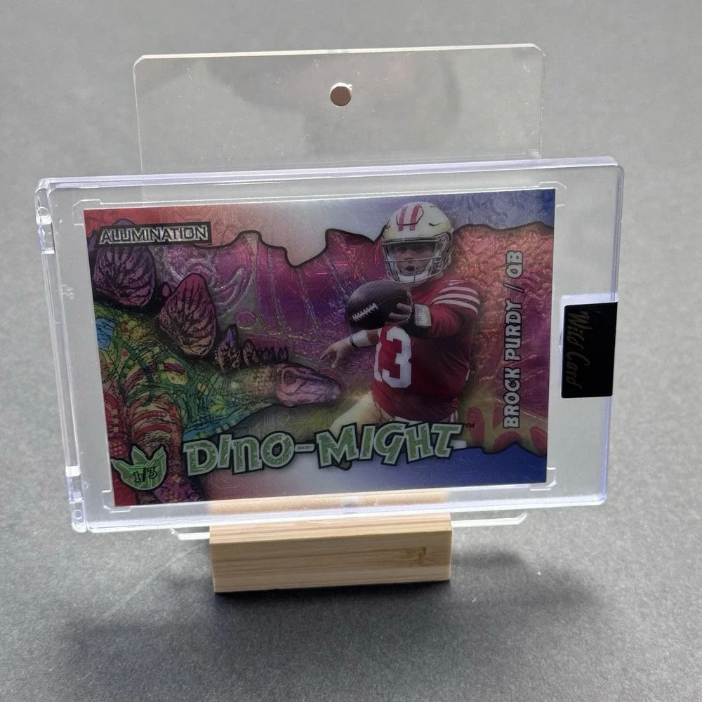 Brock Purdy Dino-Might Illumination‎ Wild Card Football QB Insert Parallel